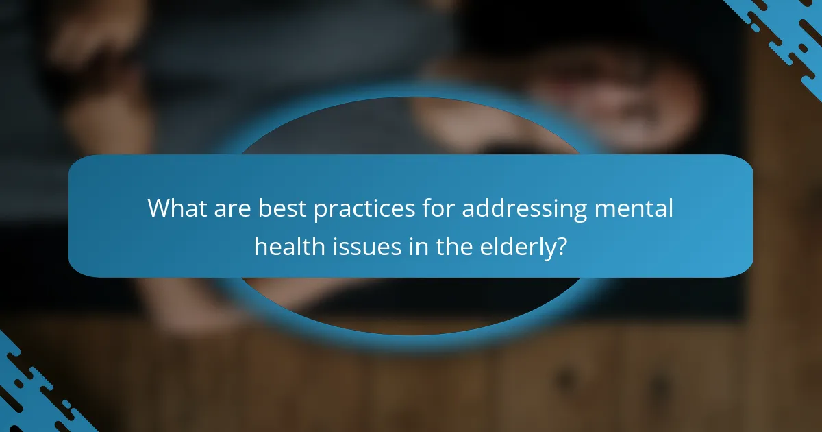 What are best practices for addressing mental health issues in the elderly?